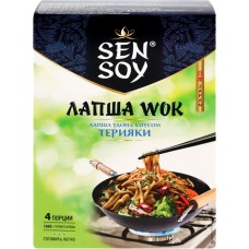 Набор для приготовления wok по-японски SEN SOY Premium Терияки, лапша пшеничная с соусом и кунжутом, 275г