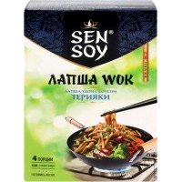 Набор для приготовления wok по-японски SEN SOY Premium Терияки, лапша пшеничная с соусом и кунжутом, 275г