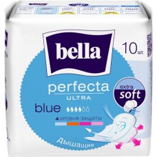 Купить Прокладки гигиенические BELLA Perfecta Ultra Blue впитывающие, воздухопроницаемые, 10шт в Ленте