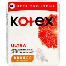 Прокладки KOTEX Ultra Normal Quadro сетчатые, 40шт