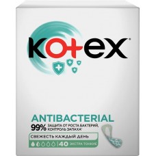 Прокладки ежедневные KOTEX Antibacterial экстра тонкие, 40шт