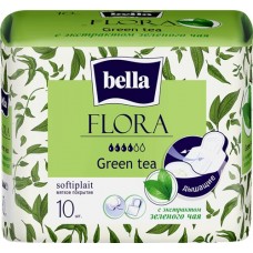 Прокладки гигиенические BELLA Flora Green tea, 10шт