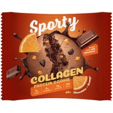 Печенье протеиновое SPORTY Protein Collagen Шоколад-апельсин, 40г