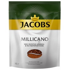 Кофе растворимый с добавлением молотого JACOBS Millicano натуральный сублимированный, 75г