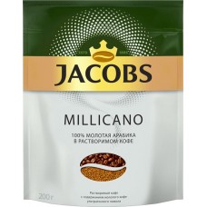 Кофе растворимый с добавлением молотого JACOBS Millicano натуральный сублимированный, 200г