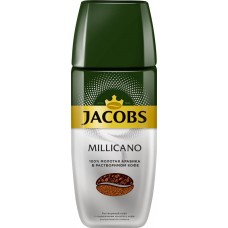 Кофе растворимый JACOBS Millicano натуральный сублимированный с добавлением молотого кофе, ст/б, 90г