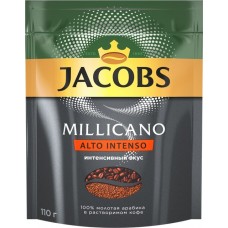 Кофе растворимый c добавлением молотого JACOBS Millicano Alto Intenso натуральный сублимированный, 110г