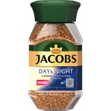 Купить Кофе растворимый JACOBS Day&Night натуральный сублимированный декофеинизированный, 95г в Ленте