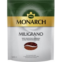 Кофе растворимый c добавлением молотого MONARCH MILIGRANO натуральный сублимированный, 120г