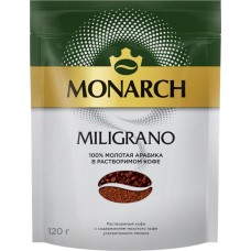 Купить Кофе растворимый c добавлением молотого MONARCH MILIGRANO натуральный сублимированный, 120г в Ленте