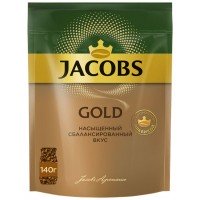 Кофе растворимый JACOBS Gold натуральный сублимированный, 140г