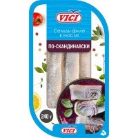 Сельдь VICI По-скандинавски, филе в масле, 240г