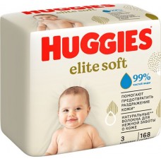 Салфетки влажные детские HUGGIES Elite soft, 168шт
