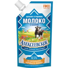 Молоко сгущенное АЛЕКСЕЕВСКОЕ цельное с сахаром 8,5%, без змж ГОСТ, 270г