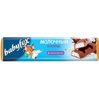 Шоколад молочный BABYFOX с молочной начинкой, 45г