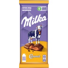 Купить Шоколад молочный MILKA с карамельной начинкой, 90г в Ленте