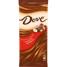 Шоколад молочный DOVE с цельным фундуком, 90г