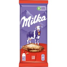 Шоколад молочный MILKA LU с печеньем, 87г