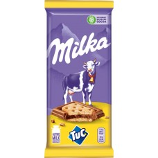 Купить Шоколад молочный MILKA TUC с соленым крекером, 87г в Ленте