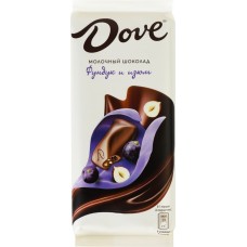Купить Шоколад молочный DOVE с изюмом и дробленым фундуком, 90г в Ленте