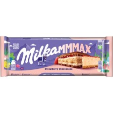 Купить Шоколад молочный MILKA Strawberry Cheesecake с клубничной начинкой со вкусом чизкейка, 300г в Ленте