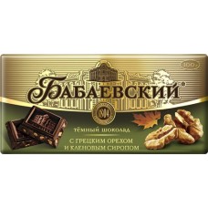 Шоколад темный БАБАЕВСКИЙ с грецким орехом и кленовым сиропом, 100г