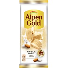 Купить Шоколад белый ALPEN GOLD с миндалем и кокосом, 85г в Ленте