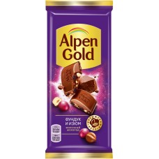 Купить Шоколад молочный ALPEN GOLD с фундуком и изюмом, 85г в Ленте