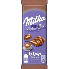 Шоколад молочный MILKA Bubbles пористый с начинкой со вкусом капучино, 92г