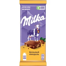 Купить Шоколад молочный MILKA с цельным миндалем, 85г в Ленте