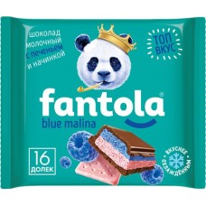 Шоколад молочный FANTOLA Blue Malina с печеньем, 66г