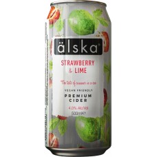 Сидр ALSKA фруктовый со вкусом клубники и лайма 4%, 0.5л