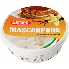 Сыр SANTABENE Маскарпоне со вкусом ванили 80%, без змж, 250г