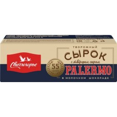 Купить Сырок творожный глазированный СВИТЛОГОРЬЕ с твердым сыром Палермо в молочном шоколаде 23%, без змж, 55г в Ленте