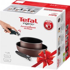 Купить Набор посуды TEFAL Ingenio 3 предмета: ковш 20см, сковорода-вок 26см, съемная ручка в Ленте