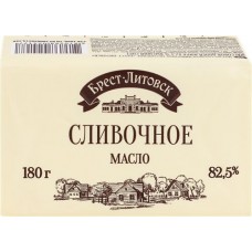 Купить Масло сливочное БРЕСТ-ЛИТОВСК 82,5%, без змж, 180г в Ленте
