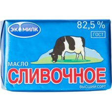 Купить Масло сливочное ЭКОМИЛК несоленое 82,5%, без змж, 100г в Ленте