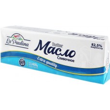 Купить Масло сливочное LA PAULINA несоленое 82,5%, без змж, 400г в Ленте