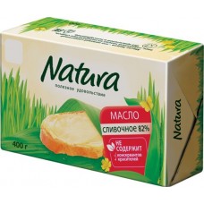 Масло сливочное NATURA 82%, без змж, 400г