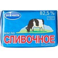 Масло сливочное ЭКОМИЛК несоленое 82,5%, без змж, 100г