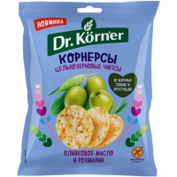 Чипсы рисово-кукурузные DR KORNER с оливковым маслом и розмарином, 50г