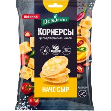 Чипсы цельнозерновые кукурузно-рисовые DR. KORNER Корнерсы, с сыром начо, 50г