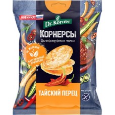 Чипсы рисово-кукурузные DR. KORNER цельнозерновые, с тайским острым сладким перцем, 50г