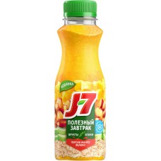 Продукт питьевой J7 из яблок, персиков и манго с овсяными хлопьями,  300мл