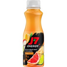 Напиток сокосодержащий J7 Energy Яблоко, апельсин, лайм, грейпфрут, 0.3л