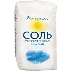 Купить Соль морская MAREMAN поваренная садочная помол №1, 1кг в Ленте