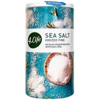 Соль морская 4 LIFE мелкая йодированная высший сорт, 250г
