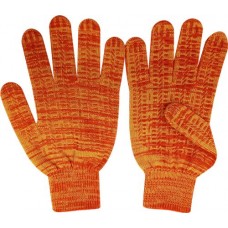 Перчатки вязаные усиленные ЛЕНТА с двухсторонним ПВХ покрытием р. 18/20 5 нитей класс 10, оранжевые