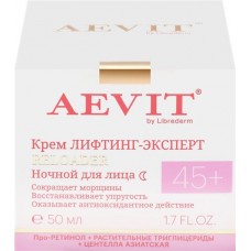 Крем ночной для лица AEVIT BY LIBREDERM Reloader Лифтинг-эксперт регенерирующий уход против морщин 45+, 50мл
