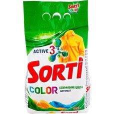 Средство для стирки цветного белья SORTI Color синтетическое универсальное автомат, 3кг